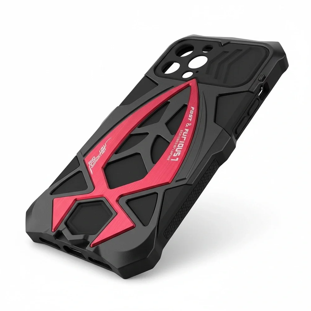 Black & Red Metal Phone Case— iPhone 13Pro Max
